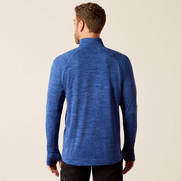 Ariat Rebar Gridwork Baselayer 1/4 Zip T-Shirt GLACIER BLUE - Picture 2 of 7